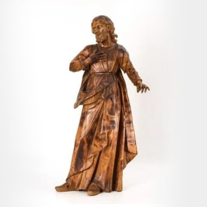 Bardzo duża figura świętego drewno XIX wiek