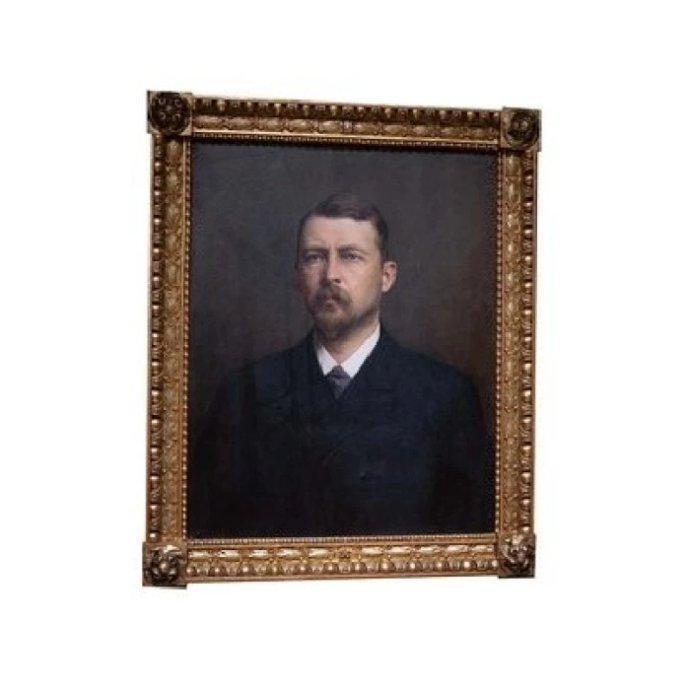 Kazimierz Teofil Pochwalski (1855 – 1940) Portret- Raimund Grübl olej na płótnie