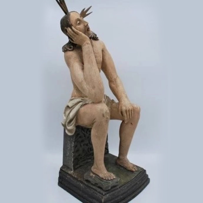 Rzeźba drewniana Jezus frasobliwy około 1800 rok