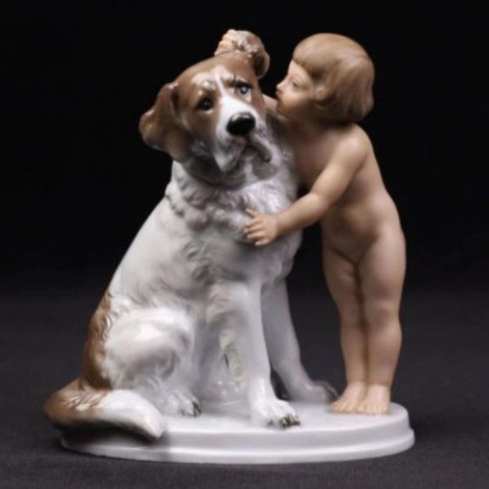 ROSENTHAL Figurka dziecka z psem