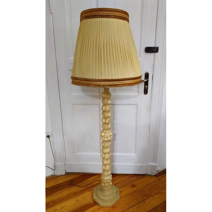 Stara lampa podłogowa alabaster
