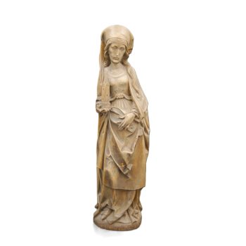 Drewniana rzeźba Świętej Barbary