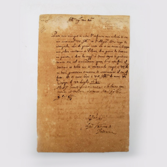 List Biskup Andrzej SZOŁDRSKI Poznań 1641