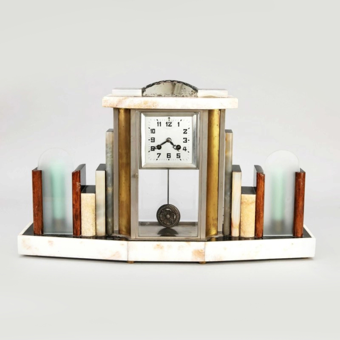 Zegar kominkowy art deco Fritz Marti Francja
