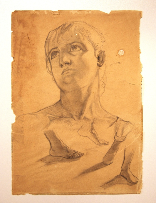 Jan STYKA (1858 - 1925) szkic portretu kobiety